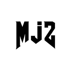 MJZ letter logo design for technology company. MJZ logo design black and white color combination. MJZ logo, MJZ vector, MJZ design, MJZ icon, MJZ alphabet. MJZ typography logo design.