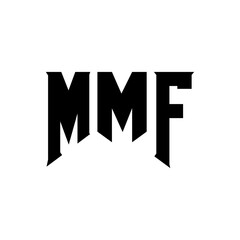 MMF letter logo design for technology company. MMF logo design black and white color combination. MMF logo, MMF vector, MMF design, MMF icon, MMF alphabet. MMF typography logo design.