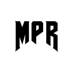 MPR letter logo design for technology company. MPR logo design black and white color combination. MPR logo, MPR vector, MPR design, MPR icon, MPR alphabet. MPR typography logo design.