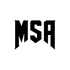 MSA letter logo design for technology company. MSA logo design black and white color combination. MSA logo, MSA vector, MSA design, MSA icon, MSA alphabet. MSA typography logo design.