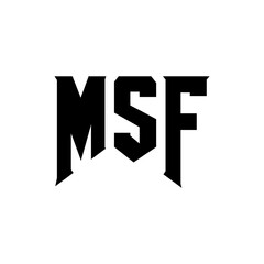MSF letter logo design for technology company. MSF logo design black and white color combination. MSF logo, MSF vector, MSF design, MSF icon, MSF alphabet. MSF typography logo design.