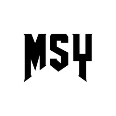 MSY letter logo design for technology company. MSY logo design black and white color combination. MSY logo, MSY vector, MSY design, MSY icon, MSY alphabet. MSY typography logo design.