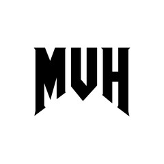 MVH letter logo design for technology company. MVH logo design black and white color combination. MVH logo, MVH vector, MVH design, MVH icon, MVH alphabet. MVH typography logo design.