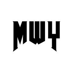 MWY letter logo design for technology company. MWY logo design black and white color combination. MWY logo, MWY vector, MWY design, MWY icon, MWY alphabet. MWY typography logo design.