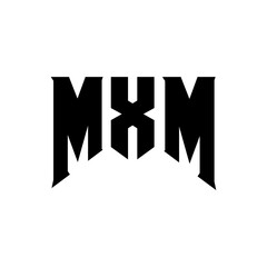 MXM letter logo design for technology company. MXM logo design black and white color combination. MXM logo, MXM vector, MXM design, MXM icon, MXM alphabet. MXM typography logo design.