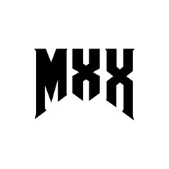 MXX letter logo design for technology company. MXX logo design black and white color combination. MXX logo, MXX vector, MXX design, MXX icon, MXX alphabet. MXX typography logo design.