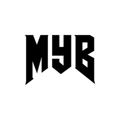MYB letter logo design for technology company. MYB logo design black and white color combination. MYB logo, MYB vector, MYB design, MYB icon, MYB alphabet. MYB typography logo design.