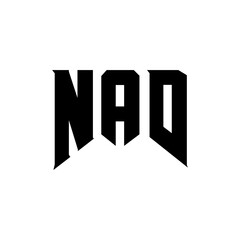 NAD letter logo design for technology company. NAD logo design black and white color combination. NAD logo, NAD vector, NAD design, NAD icon, NAD alphabet. NAD typography logo design.