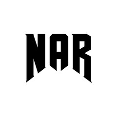 NAR letter logo design for technology company. NAR logo design black and white color combination. NAR logo, NAR vector, NAR design, NAR icon, NAR alphabet. NAR typography logo design.
