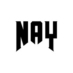 NAY letter logo design for technology company. NAY logo design black and white color combination. NAY logo, NAY vector, NAY design, NAY icon, NAY alphabet. NAY typography logo design.