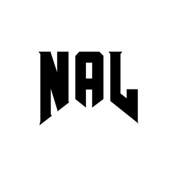 NAL letter logo design for technology company. NAL logo design black and white color combination. NAL logo, NAL vector, NAL design, NAL icon, NAL alphabet. NAL typography logo design.