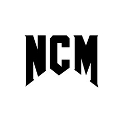 NCM letter logo design for technology company. NCM logo design black and white color combination. NCM logo, NCM vector, NCM design, NCM icon, NCM alphabet. NCM typography logo design.