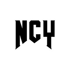NCY letter logo design for technology company. NCY logo design black and white color combination. NCY logo, NCY vector, NCY design, NCY icon, NCY alphabet. NCY typography logo design.