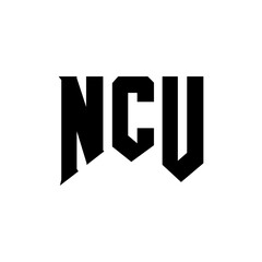 NCU letter logo design for technology company. NCU logo design black and white color combination. NCU logo, NCU vector, NCU design, NCU icon, NCU alphabet. NCU typography logo design.