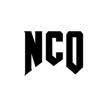 NCO letter logo design for technology company. NCO logo design black and white color combination. NCO logo, NCO vector, NCO design, NCO icon, NCO alphabet. NCO typography logo design.