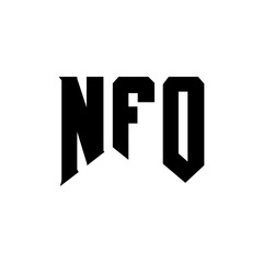 NFO letter logo design for technology company. NFO logo design black and white color combination. NFO logo, NFO vector, NFO design, NFO icon, NFO alphabet. NFO typography logo design.