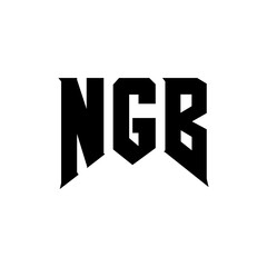NGB letter logo design for technology company. NGB logo design black and white color combination. NGB logo, NGB vector, NGB design, NGB icon, NGB alphabet. NGB typography logo design.