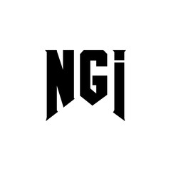 NGI letter logo design for technology company. NGI logo design black and white color combination. NGI logo, NGI vector, NGI design, NGI icon, NGI alphabet. NGI typography logo design.