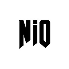 NIO letter logo design for technology company. NIO logo design black and white color combination. NIO logo, NIO vector, NIO design, NIO icon, NIO alphabet. NIO typography logo design.