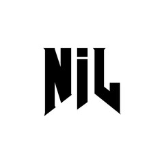 NIL letter logo design for technology company. NIL logo design black and white color combination. NIL logo, NIL vector, NIL design, NIL icon, NIL alphabet. NIL typography logo design.
