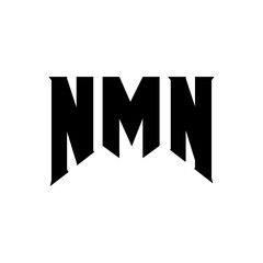 NMN letter logo design for technology company. NMN logo design black and white color combination. NMN logo, NMN vector, NMN design, NMN icon, NMN alphabet. NMN typography logo design.