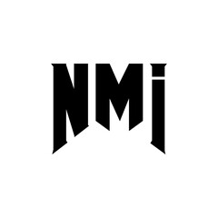 NMI letter logo design for technology company. NMI logo design black and white color combination. NMI logo, NMI vector, NMI design, NMI icon, NMI alphabet. NMI typography logo design.