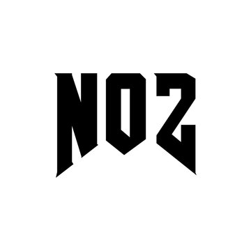 NOZ letter logo design for technology company. NOZ logo design black and white color combination. NOZ logo, NOZ vector, NOZ design, NOZ icon, NOZ alphabet. NOZ typography logo design.