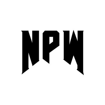 NPW letter logo design for technology company. NPW logo design black and white color combination. NPW logo, NPW vector, NPW design, NPW icon, NPW alphabet. NPW typography logo design.