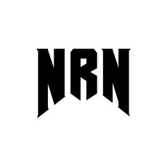 NRN letter logo design for technology company. NRN logo design black and white color combination. NRN logo, NRN vector, NRN design, NRN icon, NRN alphabet. NRN typography logo design.