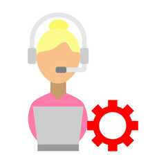 Help Desk Customer Vector Flat Icon Design