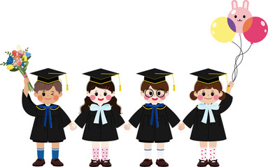 boy and girl in graduation cap