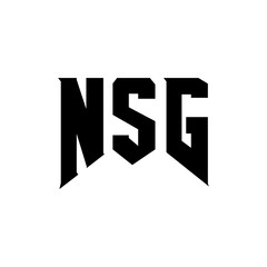 NSG letter logo design for technology company. NSG logo design black and white color combination. NSG logo, NSG vector, NSG design, NSG icon, NSG alphabet. NSG typography logo design.