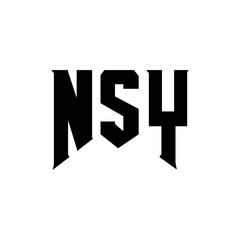 NSY letter logo design for technology company. NSY logo design black and white color combination. NSY logo, NSY vector, NSY design, NSY icon, NSY alphabet. NSY typography logo design.
