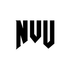 NVU letter logo design for technology company. NVU logo design black and white color combination. NVU logo, NVU vector, NVU design, NVU icon, NVU alphabet. NVU typography logo design.