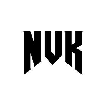 NVK letter logo design for technology company. NVK logo design black and white color combination. NVK logo, NVK vector, NVK design, NVK icon, NVK alphabet. NVK typography logo design.