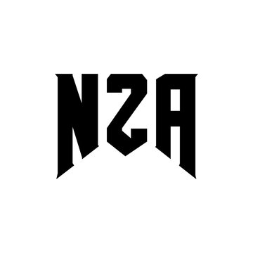 NZA letter logo design for technology company. NZA logo design black and white color combination. NZA logo, NZA vector, NZA design, NZA icon, NZA alphabet. NZA typography logo design.