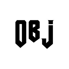 OBJ letter logo design for technology company. OBJ logo design black and white color combination. OBJ logo, OBJ vector, OBJ design, OBJ icon, OBJ alphabet. OBJ typography logo design.