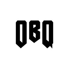 OBQ letter logo design for technology company. OBQ logo design black and white color combination. OBQ logo, OBQ vector, OBQ design, OBQ icon, OBQ alphabet. OBQ typography logo design.