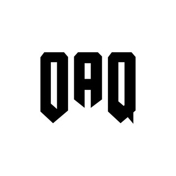 OAQ letter logo design for technology company. OAQ logo design black and white color combination. OAQ logo, OAQ vector, OAQ design, OAQ icon, OAQ alphabet. OAQ typography logo design.