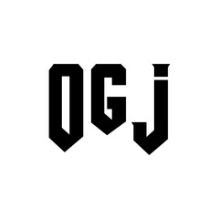 OGJ letter logo design for technology company. OGJ logo design black and white color combination. OGJ logo, OGJ vector, OGJ design, OGJ icon, OGJ alphabet. OGJ typography logo design.