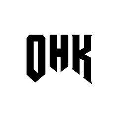 OHK letter logo design for technology company. OHK logo design black and white color combination. OHK logo, OHK vector, OHK design, OHK icon, OHK alphabet. OHK typography logo design.