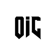 OIC letter logo design for technology company. OIC logo design black and white color combination. OIC logo, OIC vector, OIC design, OIC icon, OIC alphabet. OIC typography logo design.