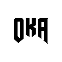 OKA letter logo design for technology company. OKA logo design black and white color combination. OKA logo, OKA vector, OKA design, OKA icon, OKA alphabet. OKA typography logo design.