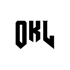 Obraz premium OKL letter logo design for technology company. OKL logo design black and white color combination. OKL logo, OKL vector, OKL design, OKL icon, OKL alphabet. OKL typography logo design.