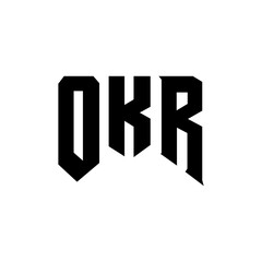 OKR letter logo design for technology company. OKR logo design black and white color combination. OKR logo, OKR vector, OKR design, OKR icon, OKR alphabet. OKR typography logo design.