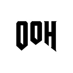 OOH letter logo design for technology company. OOH logo design black and white color combination. OOH logo, OOH vector, OOH design, OOH icon, OOH alphabet. OOH typography logo design.