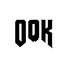 OQK letter logo design for technology company. OQK logo design black and white color combination. OQK logo, OQK vector, OQK design, OQK icon, OQK alphabet. OQK typography logo design.