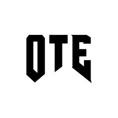 OTE letter logo design for technology company. OTE logo design black and white color combination. OTE logo, OTE vector, OTE design, OTE icon, OTE alphabet. OTE typography logo design.