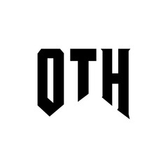 OTH letter logo design for technology company. OTH logo design black and white color combination. OTH logo, OTH vector, OTH design, OTH icon, OTH alphabet. OTH typography logo design.