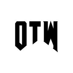 OTW letter logo design for technology company. OTW logo design black and white color combination. OTW logo, OTW vector, OTW design, OTW icon, OTW alphabet. OTW typography logo design.